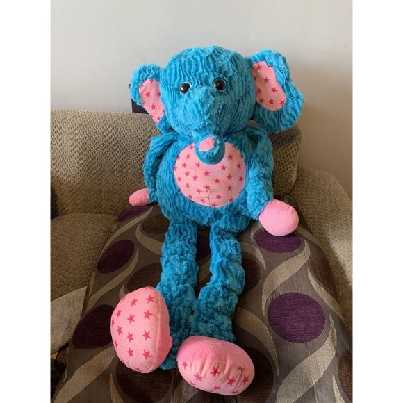 Hugfun International HUGE 37" Elephant Stretchy Arms Legs Plush Stuffed - Picture 2 of 9